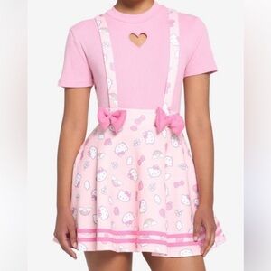 Hello Kitty Puffy Bow Suspender Skirt